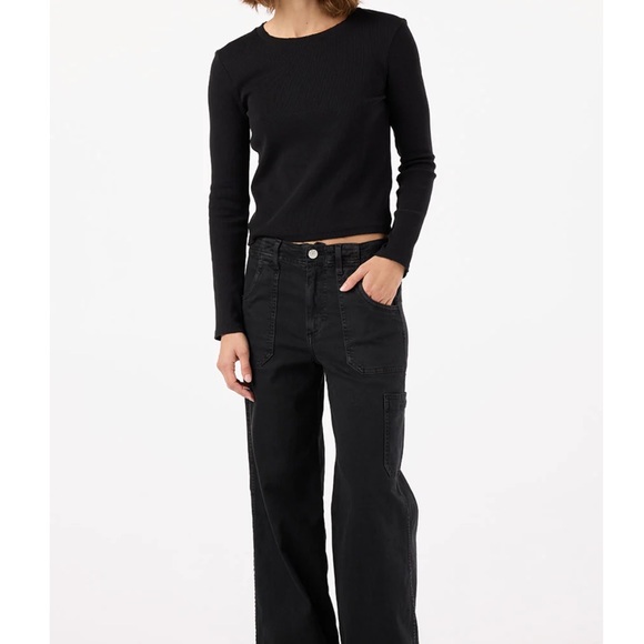AMO Black Wide-Leg Trousers - Picture 1 of 4